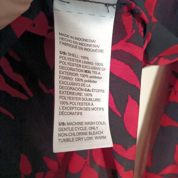 Chicos Blooms Ruffle Front Button Front Blouse-Size 1/US 8-Floral-Sheer-Chic - Picture 8 of 9